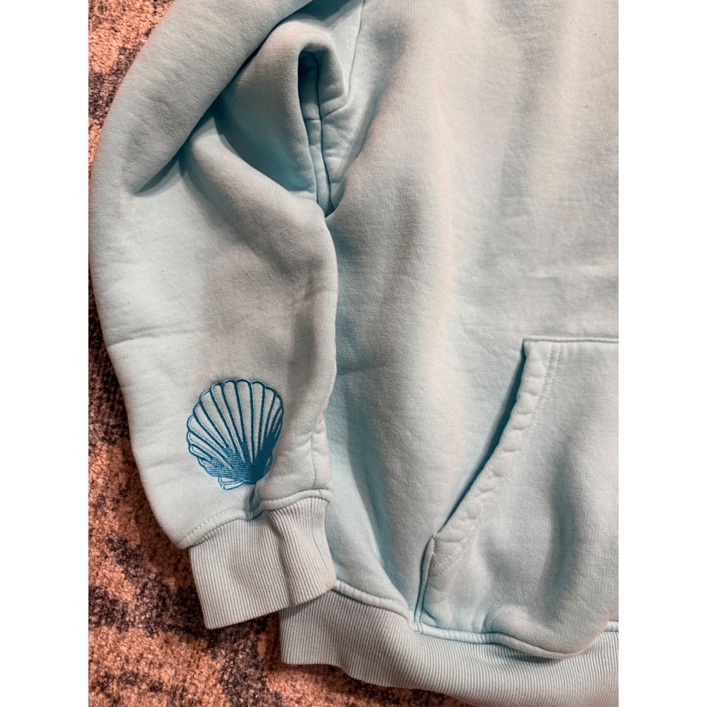 Pink Palm Puff "Everything Comes in Waves" Hoodie in Blue Size Large - Picture 2 of 8